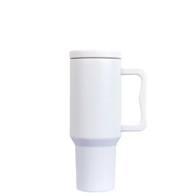 40oz Double Wall Stainless Steel vacuum tumbler with handle and straw custom sublimation