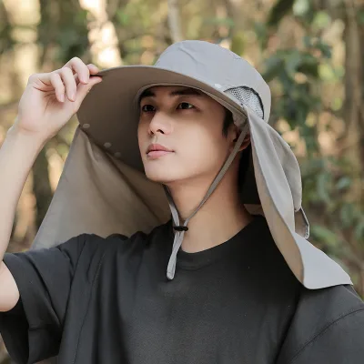 Custom logo Man Outdoor Fishing Summer Neck protection Sun Cap Hiking Cycling Fisherman Hat