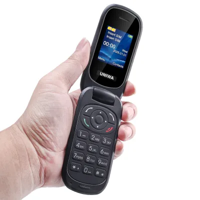 Dual SIM Flip Phone Big Keypad Button LED Indicator FM Radio Type C Charging Classic Mini Feature Mobile for Seniors and Kids