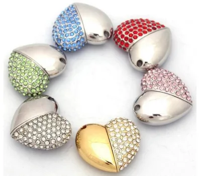 Beautiful  Christmas and Birthday Promotional Gift USB Key 8gb White Heart Shape Jewelry Usb Flash Drives 8GB 16GB 32GB for Girl