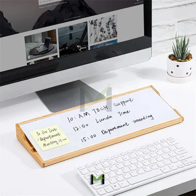 White Desk Dry Erase Easel Board Pad for Computer Table Top Tabletop Notepad Bord With Mini Marker Stand