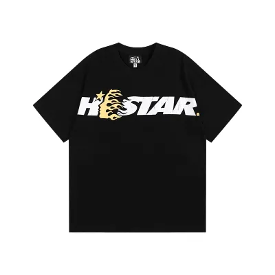 Men's Street Hip-Hop Glitter 100% Cotton Hell Regular Fit Sports Star Casual Breathable Solid Knitted O-Neck Short Sleeve