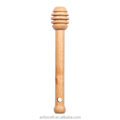 6.3 Inches Wooden Honey Mixing Stirrer Smooth Honey Comb Stick Spoon for Dispensing Drizzling Jam Wedding