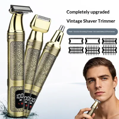 New Men's Reciprocating Shaver Private Shaver Full Metal Body, Electric Shaver, Nose Hair Device Set
