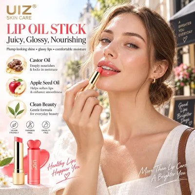 Tinted Lip Oil Stick Glossy Lip Balm Buildable Color Lightweight Moisturizing Lip Care Soft Smooth Pump Lip Oil Stick for Women