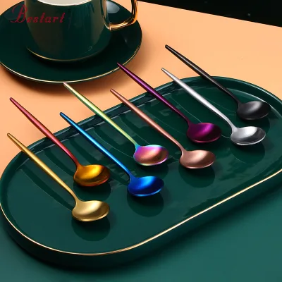 Gift Long Handle Heat Resistant Cupping Stirring Eco-Friendly Stainless Steel Silver Plated Party Wedding Tea