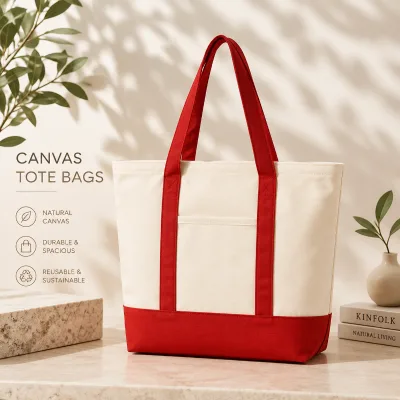 Blank Cotton Personalized Promotional Canvas Tote Bag with Long Handles