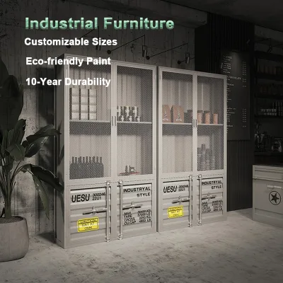 Luxury Retro Iron Bookcase Commercial Grade Multi-Functional Office Storage Rack Handmade Industrial Display Workshop Warehouse