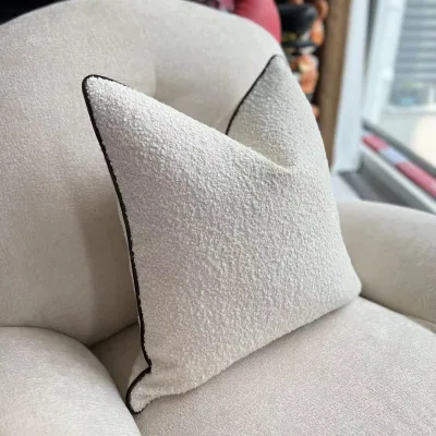 Granular Woven Special Texture Beige Coffee-colored Piping Minimalist High-end Premium Style Hotel 45x45cm Removable Washable