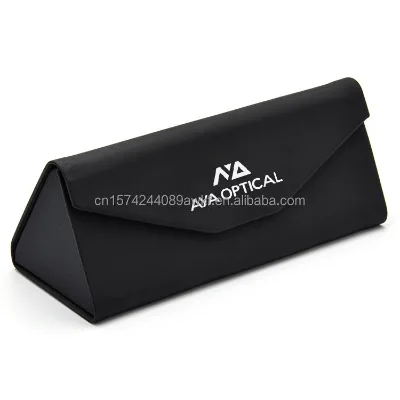 Portable Folding Glasses Case Lightweight Black Eyeglasses Box with Custom Logo