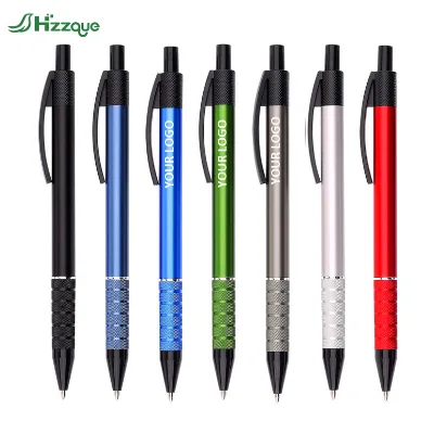 Wholesale Business Grade Aluminum Metal Gel Pens Blue/Red Pen Body 0.5mm UV Printing Custom Logo for Promotional Use