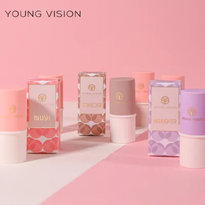 YOUNG VISION Single Multi-Use Blush Stick Contour & Highlighter Face Matte Soft Silky Cosmetic Powder Blusher Stick Makeup