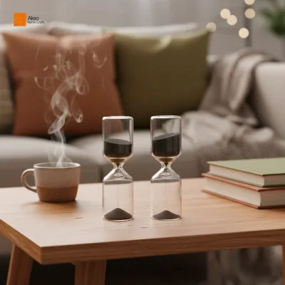 Aleo High Quality Handmade Children's Hourglass Black Sand Glass Sand Timer Eco-Friendly Portable Precise Timing Premium