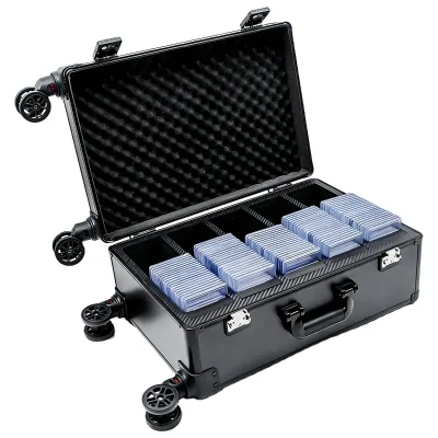 Customized 22 Inch 5 Slot Airtough Grade Rugged Aluminum Graded Card Scroll Case with Removable Swivel Wheels, OEM Supported