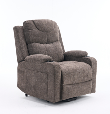 Modern Fabric Recliner Chair with Cup Holders, Comfortable Lounge Armchair with Adjustable Backrest and Footrest for Living Room