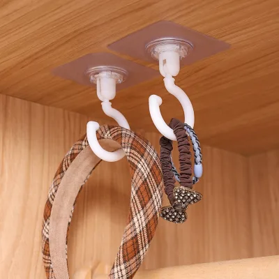Strong Adhesive No-Drill No-Trace Household Ceiling-Mounted Hook Rotatable for Student Dormitory Wardrobe