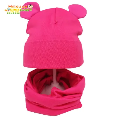 Stretchy an Soft Baby Knot Hat and Scarf Set Adorabel Gift Set for Kids