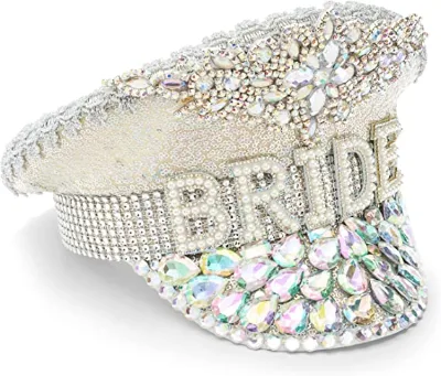 Bride Hat - Novelty Bridal Hat for the Bride - Great for Bachelorette Parties, Bride Tribes & Weddings