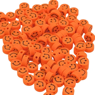 Hot Selling Orange Smiling Face Soft Clay Sliced Polymer Sliced Beads Jewelry Accessories Beads