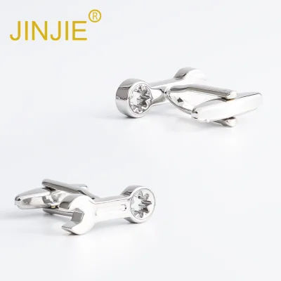 JINJIE Ready to Ship New Design Tool Shape Silver Men Cufflinks for Shirt Suit  Wholesale