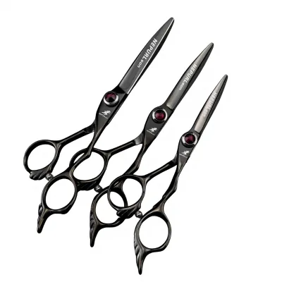 5-inch Three Colors Optional Naipusen Hairdressing Scissors Straight Serrated & Thinning Shears Salon Exclusive Made in China