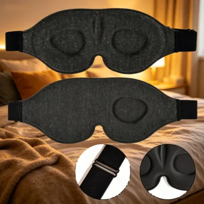 3D Sleep Eye Mask Premium Cotton Fabric Full Shading Adult Kid Rest Comfortable Light Blocking OEM Factory Direct