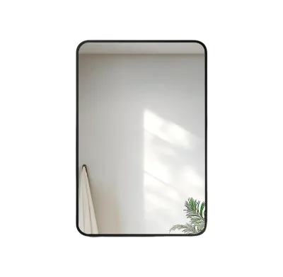 Modern 30x20 Black Bathroom Vanity Mirror Versatile High-Definition Sink Mirror Horizontal Vertical Hanging Options Bath Mirror