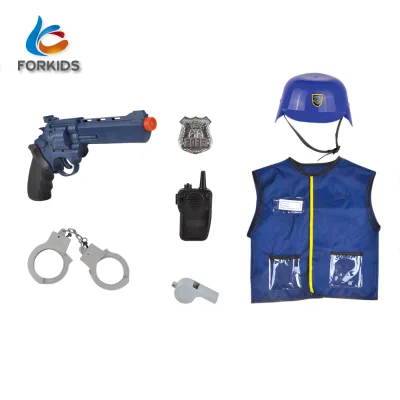 6PCS KID'S POLICEMAN HERO UNIFORM ROLE PLAY COSTUME TOYS SET WITH PLASTIC ACCESSORIES