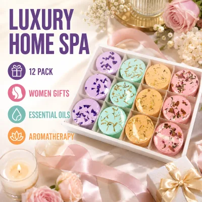 Shower Steamers Aromatherapy 12 Pack Birthday Christmas Gifts Women Natural Essential Oils Luxury Home Spa Gift Set