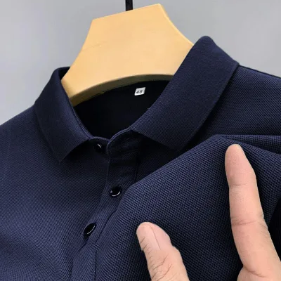 High Quality Polo Shirt Cool Summer Splicing New Style Lapel Polo Shirt Men's Fashion Brand Breathable Casual High Quality