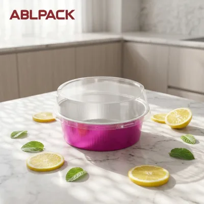 Premium Disposable Lightweight Leak Resistant Aluminum Foil Food Container Secure PET Plastic Lid for Takeaway Meal Prep Parties
