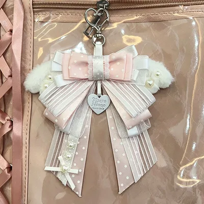 Wholesale Handmade Ribbon Bow Ita-Bag Charm Keychain Cosplay Outfit Decoration Schoolbag Decoration Princess Designs Accessory