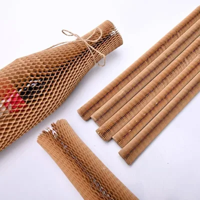 Custom Eco-Friendly & Recyclable Kraft Papersleeve Protective Honeycomb Cushion Paper Sleeve for Product Packaging