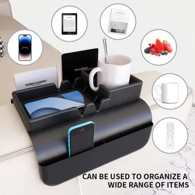 Multifunctional Durable Non-Slip Silicone Sofa Armrest Organizer Coffee Cup Holder Insulation Coaster Storage Hanging Bag Home