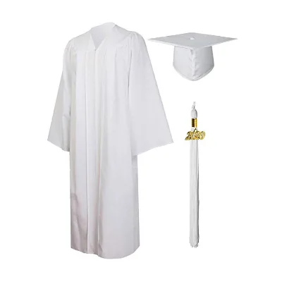 Wholesale Cheap Adults School Uniforms Unisex Academic Matte White Disposable Graduation Gown