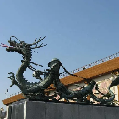 Outdoor Large Chinese Dragon Bronze Sculpture Animal Brass Statue Custom Modern Art Metal Sculpture