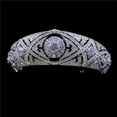 RE3645 Meghan Markle Wedding Tiara Zircon Headband for Brides