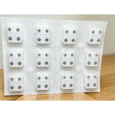 Delicate Trendy Water-Crystal-Studded Colorful Bezel Setting Ear Studs Unique Piercing Not Easy Cause Allergies for Various