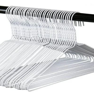 Laundry Hangers for Clothes Wire Coat Hangers Steel White Hangers Wire Iron