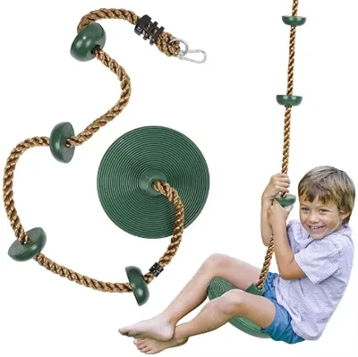 Outdoor Swing Set Kids Climbing Rope With Platforms and Disc Swing Seat Practical Play Toy for Garden and Playground Accessories
