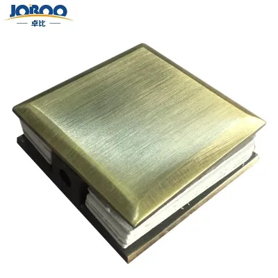 Joboo ZB493-4 Waffle Pattern Antique Brass Bevelled Single Hole in Glass Fixed Panel Wall Mount U Clamp Shower Door Hardware