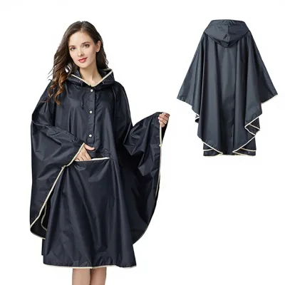 Personalized Reusable Eco-Friendly Polyester Waterproof Unisex Lightweight Raincoat for with Hood for Camping & Hiking