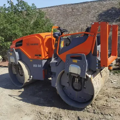 USA Original HAMM HD50VV 6ton Double Drum Vibratory Road Roller Compaction Machinery with Pump Engine Used but Cheap Price Sale