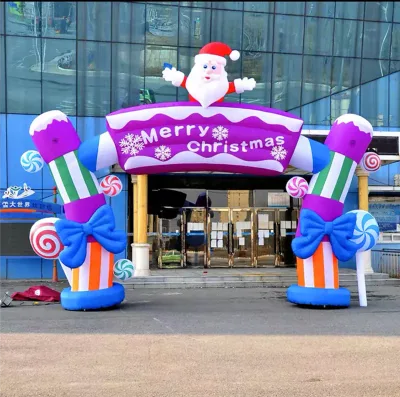Hot-Selling Santa Claus Christmas Tree Inflatable Arch Outdoor Courtyard Party Decoration for Christmas Advertising Inflatables