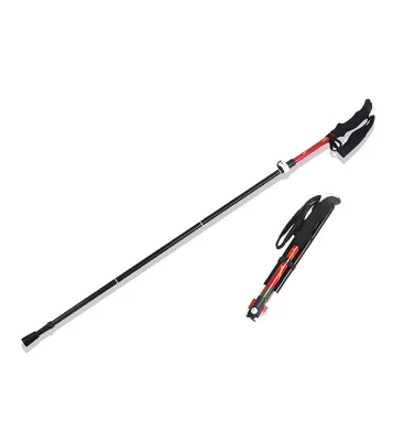 Premium Duralumin 7075 Folding Trekking Poles Hiking 4-Section Ultralight 300g Aluminum Rubber Tip EVA Customized Logo