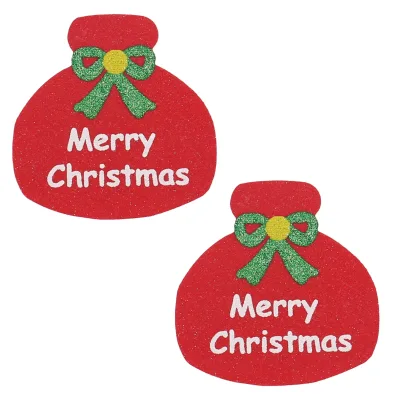 European American Sexy Self-Adhesive Nipple Stickers Cross-Chest Gift Box Red Christmas Gloves Disposable Intimates Accessories