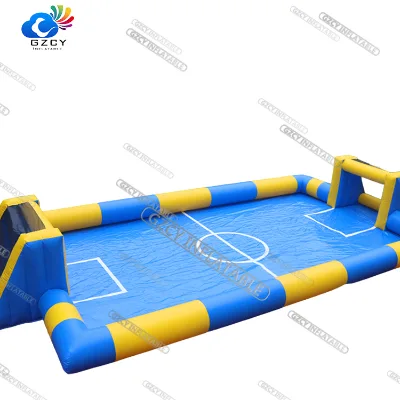 Commercial inflatable water soccer field for rent inflatable soap soccer field goal inflatable football