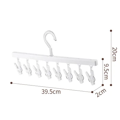 Modern High Quality Plastic Hanger Single Windproof Strong Clamping Force 8 Clips Hanging Bags Wardrobes Bathrooms