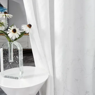 280cm Sheer Fabric 100% Polyester Gilding Jacquard Sheer Curtains White Fabric Wholesale Luxury Sheer Fabric