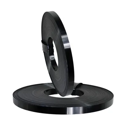 Black Painted Steel Packing Belt Steel Strapping  0.6*16mm Strap Tensioner